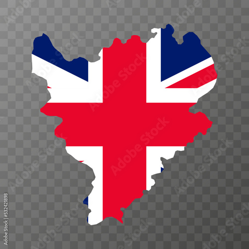 East midlands England, UK region map. Vector illustration.