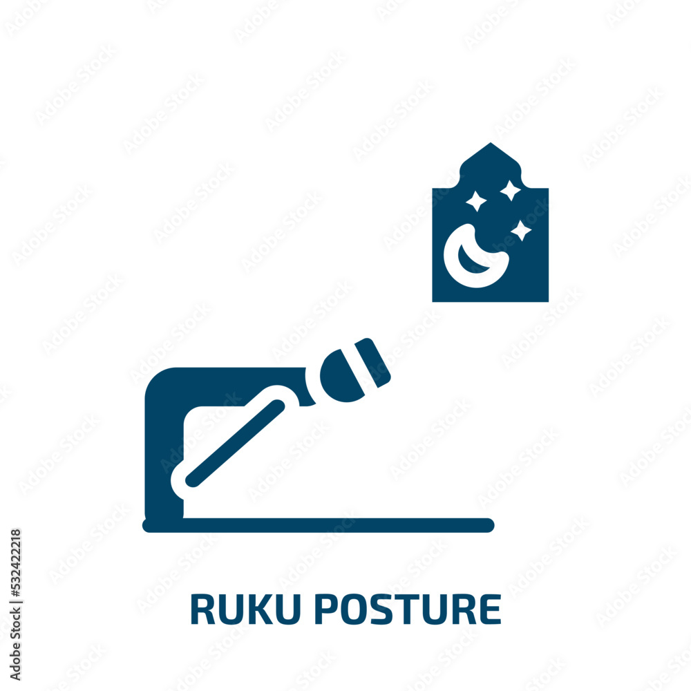 ruku posture icon from religion collection. Filled ruku posture, islamic, collection glyph icons isolated on white background. Black vector ruku posture sign, symbol for web design and mobile apps ruku posture icon from religion collection. Filled ruku posture, islamic, collection glyph icons isolated on white background. Black vector ruku posture sign, symbol for web design and mobile apps