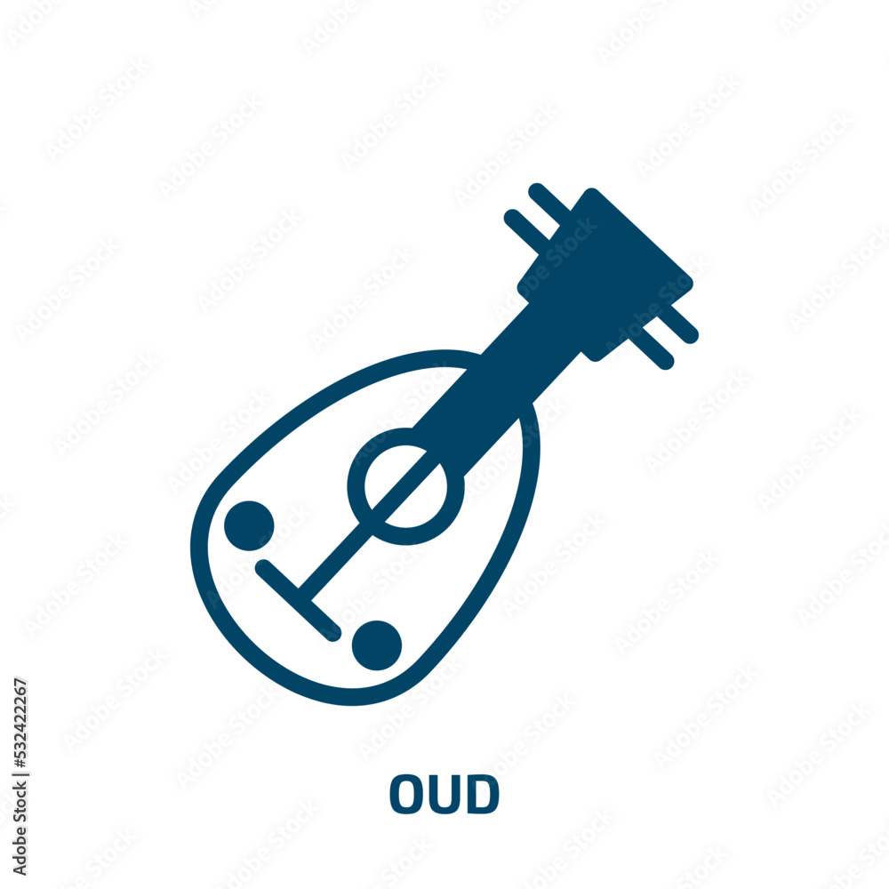 oud icon from religion collection. Filled oud, music, style glyph icons isolated on white background. Black vector oud sign, symbol for web design and mobile apps oud icon from religion collection. Filled oud, music, style glyph icons isolated on white background. Black vector oud sign, symbol for web design and mobile apps