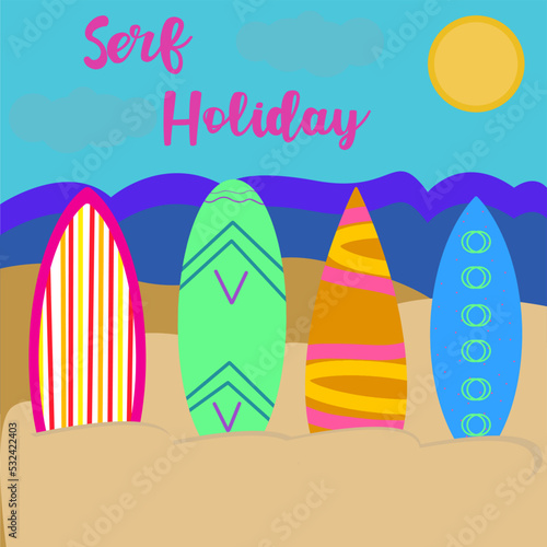 Surfboards beach ocean vacation vacation summer