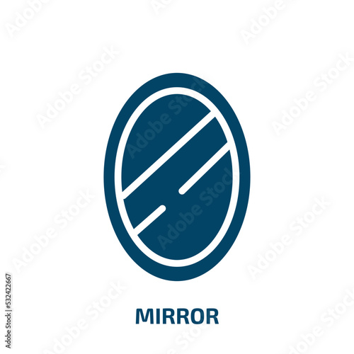 Free Download mirror icon from furniture & household collection. Filled mirror, beauty, makeup glyph icons isolated on white background. Black vector mirror sign, symbol for web design and mobile apps - GFXLoad