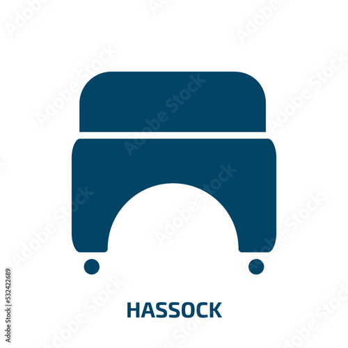 hassock icon from furniture & household collection. Filled hassock, house, furniture glyph icons isolated on white background. Black vector hassock sign, symbol for web design and mobile apps