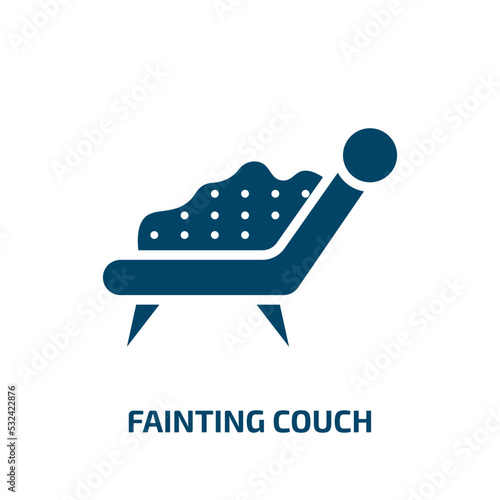 fainting couch icon from furniture & household collection. Filled fainting couch, couch, nightstand glyph icons isolated on white background. Black vector fainting couch sign, symbol for web design