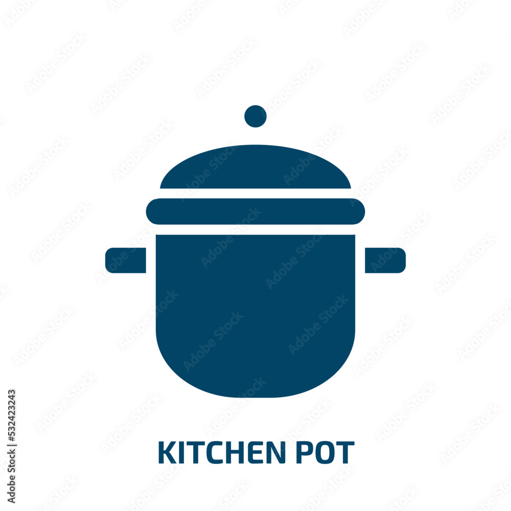 kitchen pot icon from food collection. Filled kitchen pot, pot, kitchen glyph icons isolated on white background. Black vector kitchen pot sign, symbol for web design and mobile apps kitchen pot icon from food collection. Filled kitchen pot, pot, kitchen glyph icons isolated on white background. Black vector kitchen pot sign, symbol for web design and mobile apps