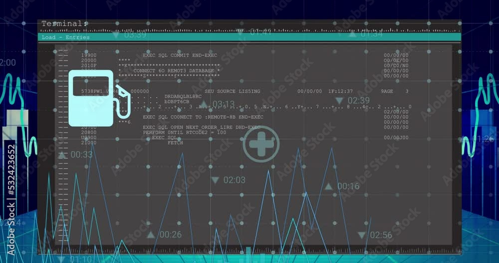Animation of data processing over media icons Stock Video | Adobe Stock