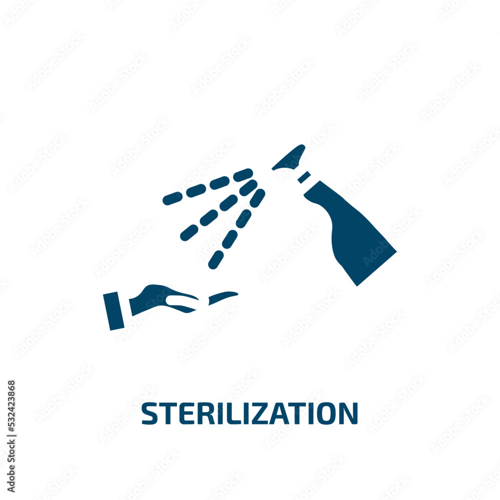 sterilization icon from cleaning collection. Filled sterilization, hygiene, care glyph icons isolated on white background. Black vector sterilization sign, symbol for web design and mobile apps