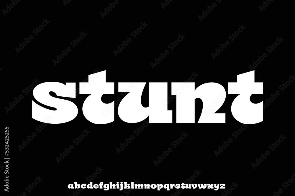 Fototapeta premium Unique and cute slab display font vector