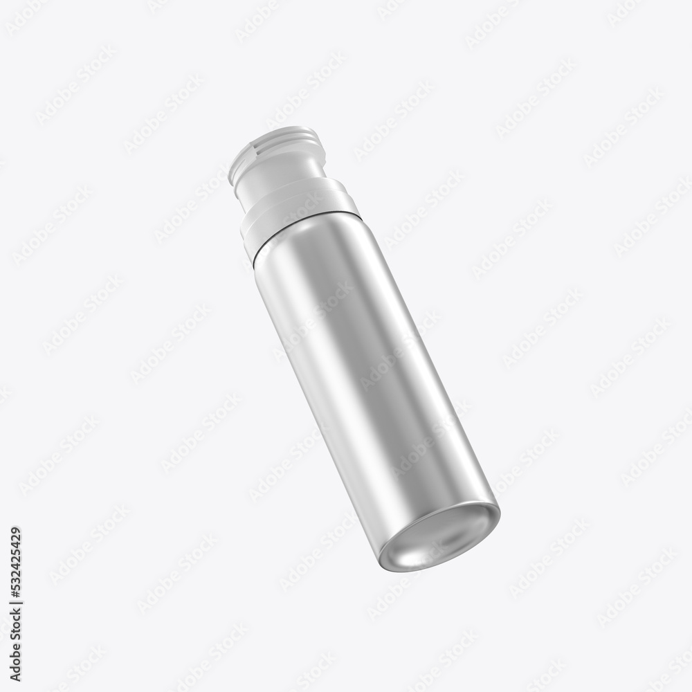 Metallic Cosmetic Bottle Mockup. 3D render Metallic Cosmetic Bottle Mockup. 3D render