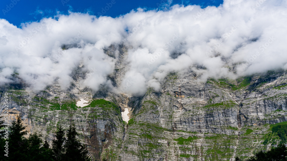Swiss cloudy mountains