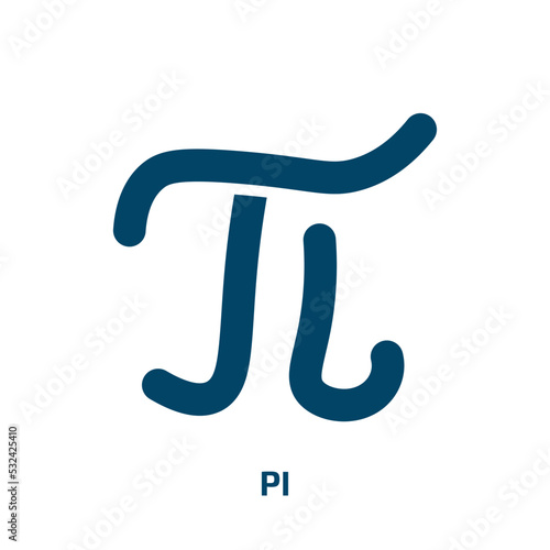 pi icon from education collection. Filled pi, math, digital glyph icons isolated on white background. Black vector pi sign, symbol for web design and mobile apps