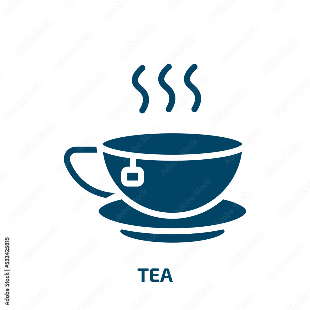 tea icon from drinks collection. Filled tea, cup, hot glyph icons isolated on white background. Black vector tea sign, symbol for web design and mobile apps tea icon from drinks collection. Filled tea, cup, hot glyph icons isolated on white background. Black vector tea sign, symbol for web design and mobile apps