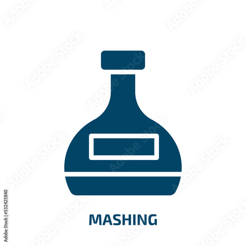 mashing icon from drinks collection. Filled mashing, food, dish glyph icons isolated on white background. Black vector mashing sign, symbol for web design and mobile apps