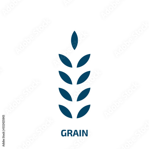 grain icon from drinks collection. Filled grain, seed, wheat glyph icons isolated on white background. Black vector grain sign, symbol for web design and mobile apps