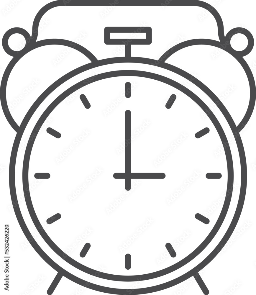 Alarm clock line icon. Reminder symbol. Deadline sign Alarm clock line icon. Reminder symbol. Deadline sign