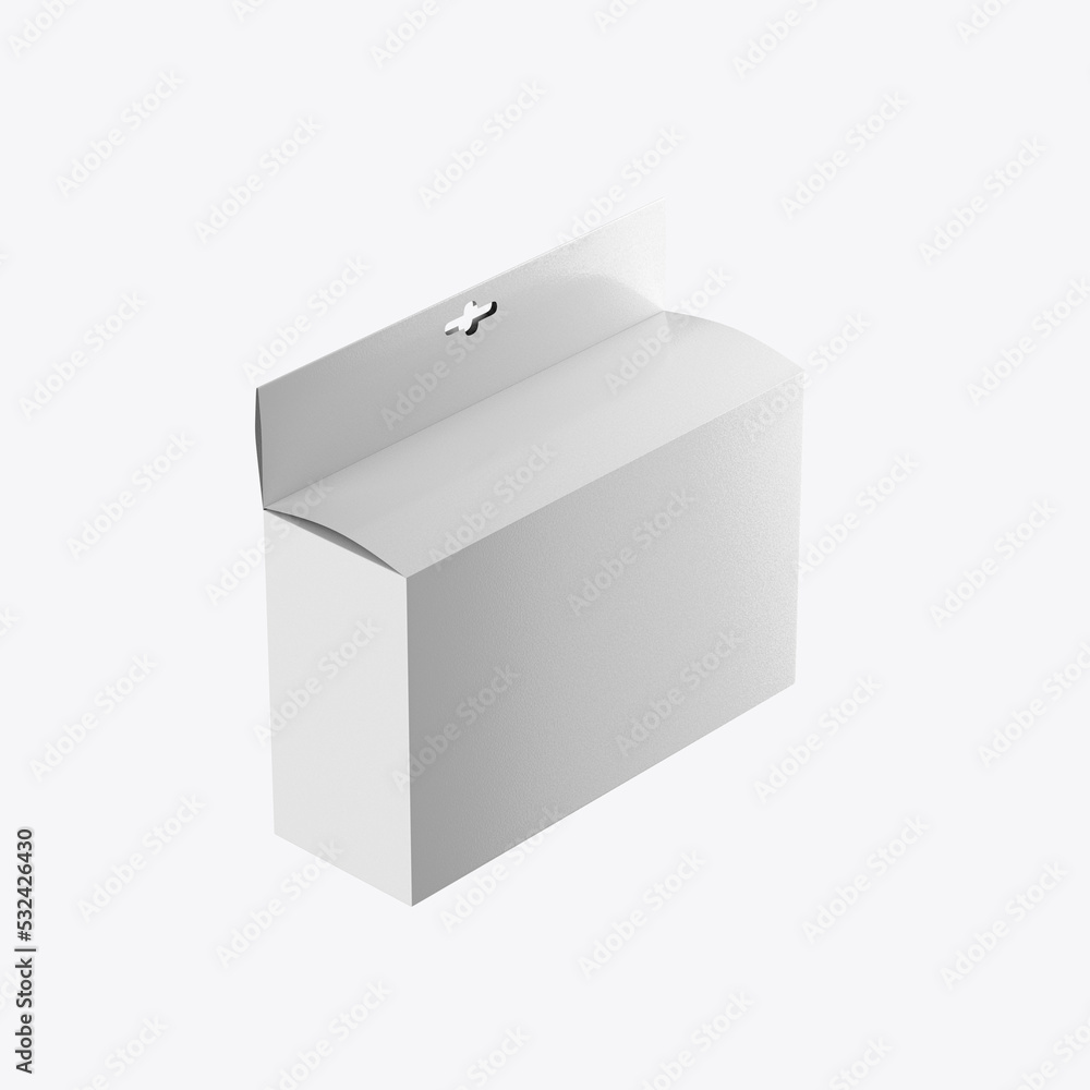 Isolated Box Mockup. 3D render Isolated Box Mockup. 3D render