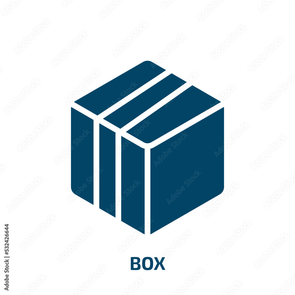 box icon from delivery and logistic collection. Filled box, package, delivery glyph icons isolated on white background. Black vector box sign, symbol for web design and mobile apps box icon from delivery and logistic collection. Filled box, package, delivery glyph icons isolated on white background. Black vector box sign, symbol for web design and mobile apps