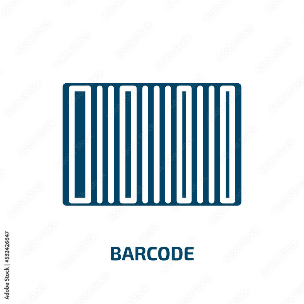 barcode icon from delivery and logistic collection. Filled barcode, buy, commerce glyph icons isolated on white background. Black vector barcode sign, symbol for web design and mobile apps barcode icon from delivery and logistic collection. Filled barcode, buy, commerce glyph icons isolated on white background. Black vector barcode sign, symbol for web design and mobile apps