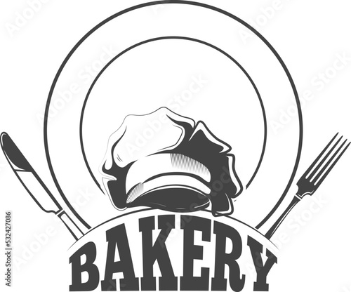 Bakery emblem. Pastry cafe black label template