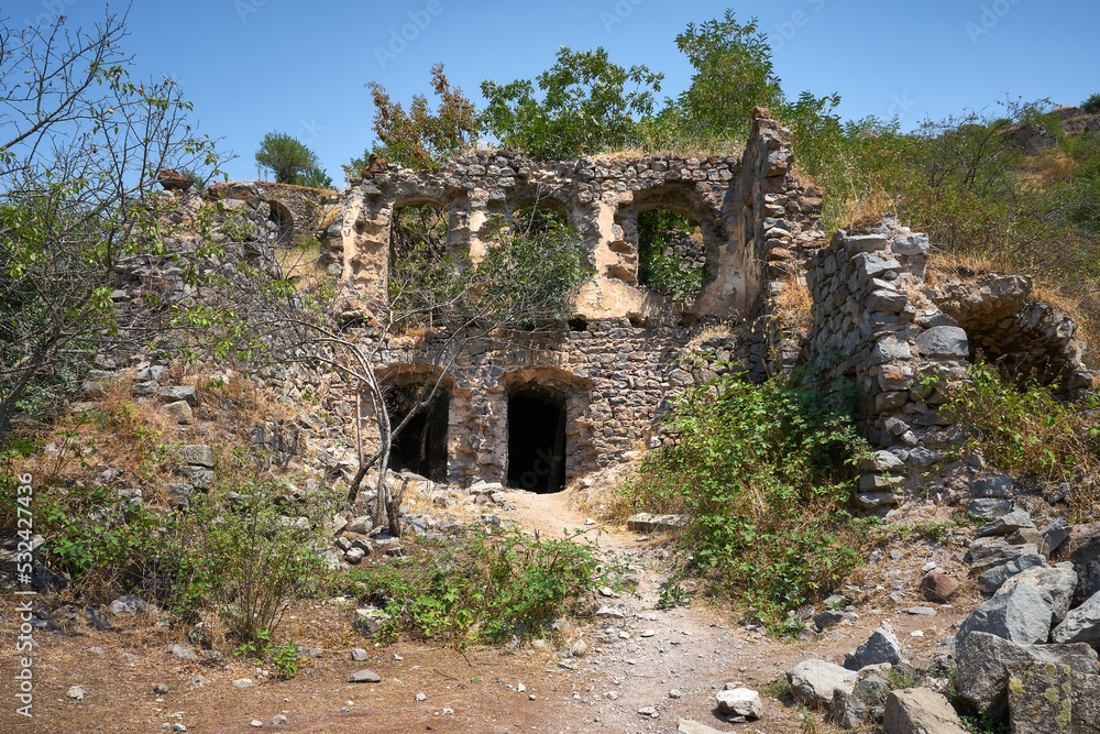 Ruined house at old Khndzoresk village in Armenia