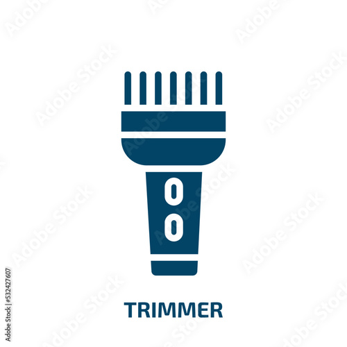 trimmer icon from electronic devices collection. Filled trimmer, gardening, tool glyph icons isolated on white background. Black vector trimmer sign, symbol for web design and mobile apps