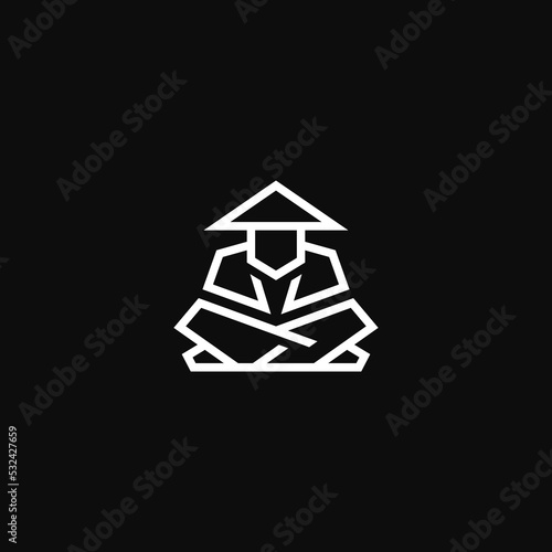 Samurai abstract lines. Logo design.