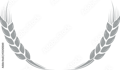 Grain crop round emblem. Wheat ear label