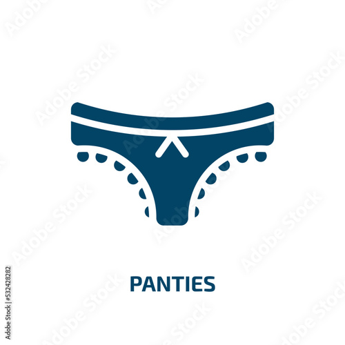 panties icon from clothes collection. Filled panties, pants, female glyph icons isolated on white background. Black vector panties sign, symbol for web design and mobile apps