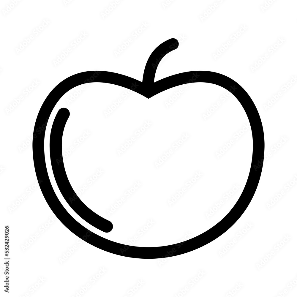 Apple icon with a line style that is suitable for your modern business Apple icon with a line style that is suitable for your modern business
