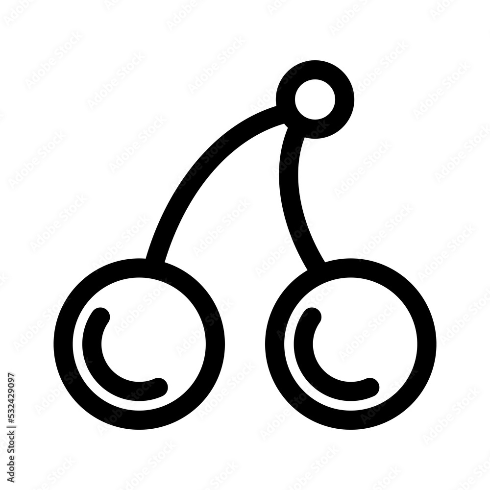 Cherry icon with a line style that is suitable for your modern business Cherry icon with a line style that is suitable for your modern business