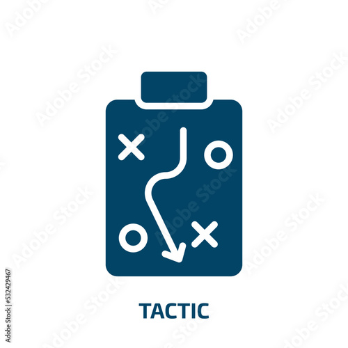 tactic icon from business collection. Filled tactic, strategy, goal glyph icons isolated on white background. Black vector tactic sign, symbol for web design and mobile apps