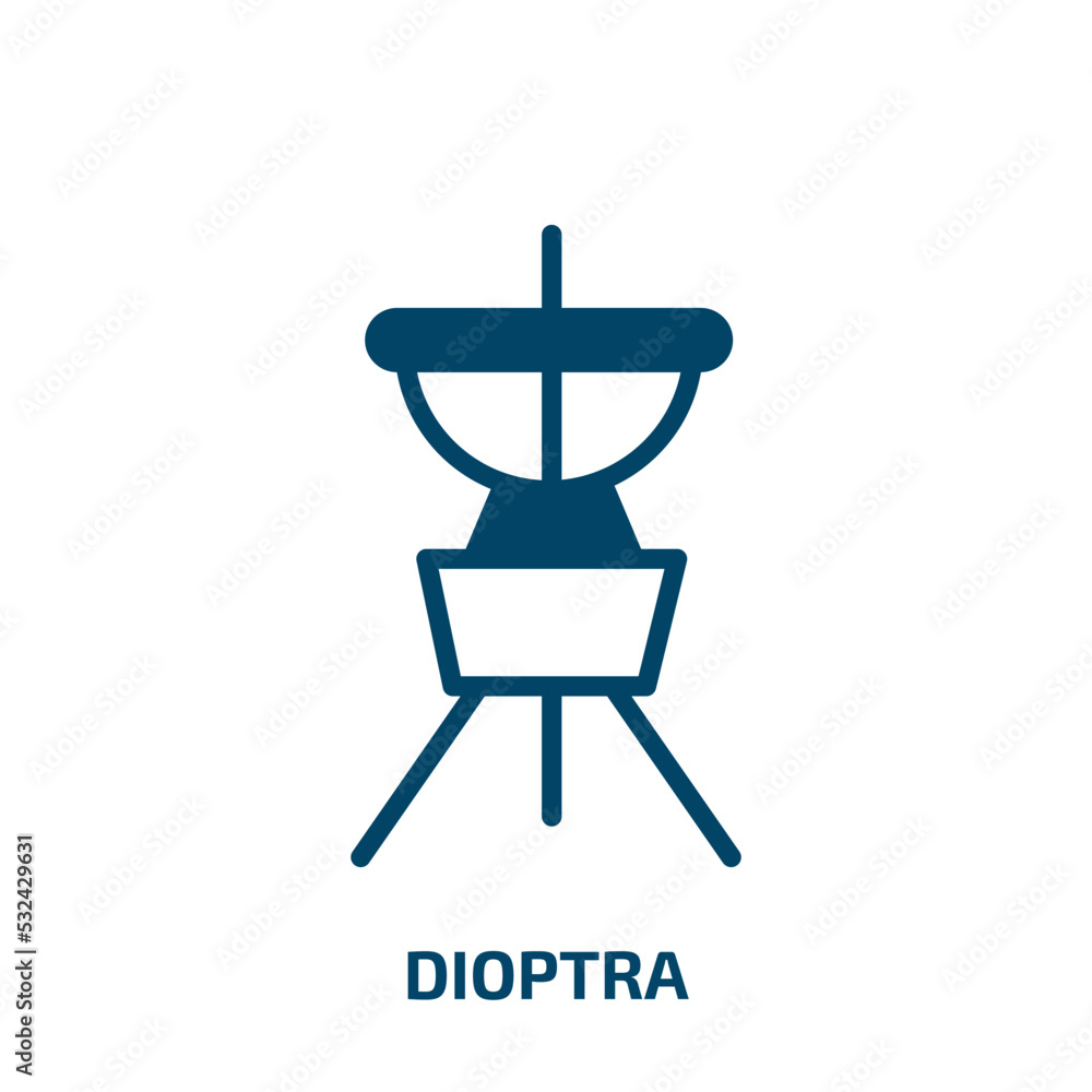 dioptra icon from astronomy collection. Filled dioptra, astronomy, space glyph icons isolated on white background. Black vector dioptra sign, symbol for web design and mobile apps dioptra icon from astronomy collection. Filled dioptra, astronomy, space glyph icons isolated on white background. Black vector dioptra sign, symbol for web design and mobile apps