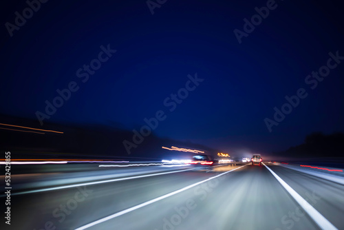 nighttime driving on the highway