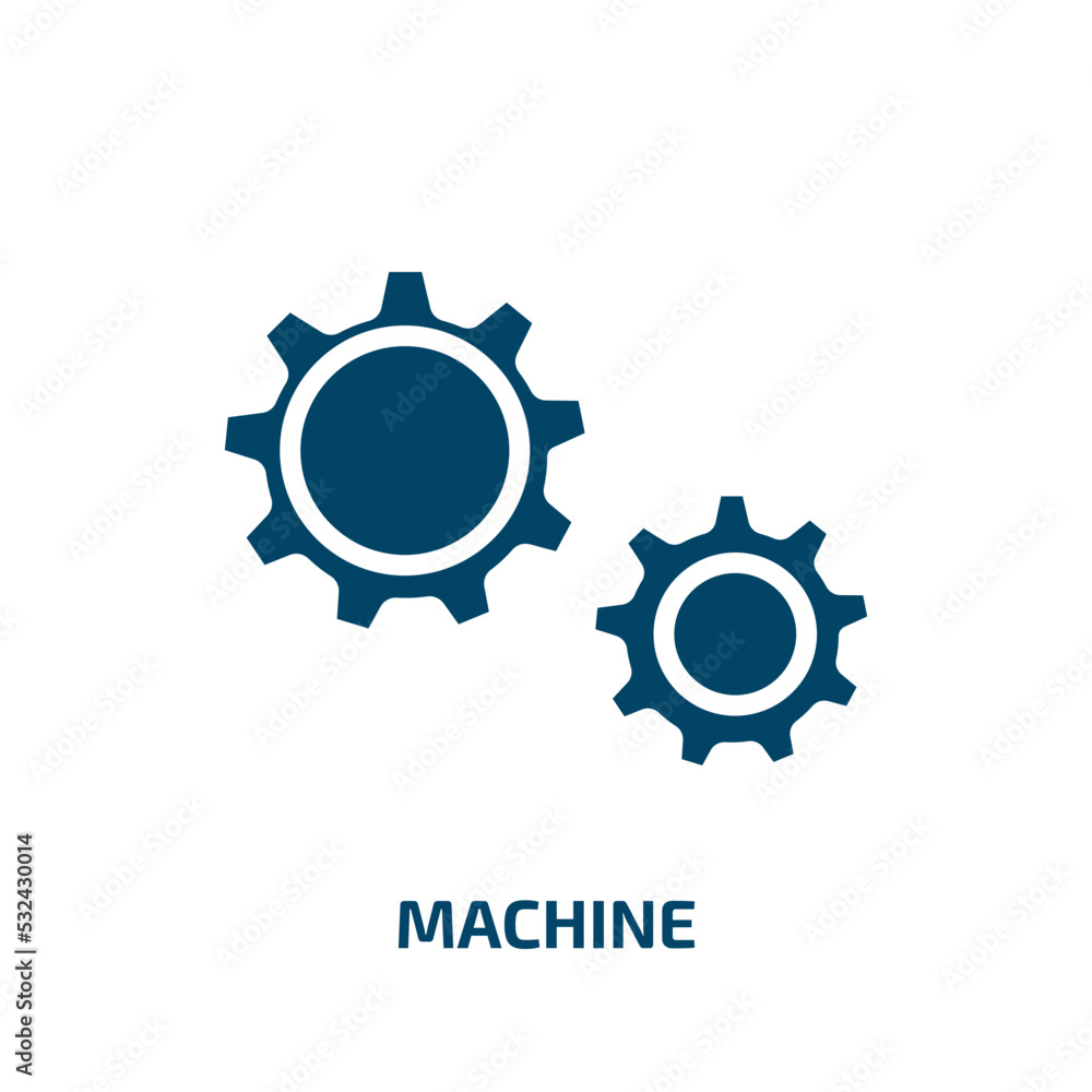 machine icon from artificial intellegence and future technology collection. Filled machine, equipment, technology glyph icons isolated on white background. Black vector machine sign, symbol for web