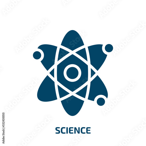 science icon from artificial intellegence and future technology collection. Filled science, technology, business glyph icons isolated on white background. Black vector science sign, symbol for web