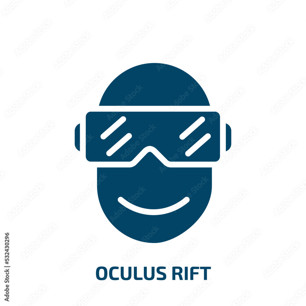 oculus rift icon from artificial intellegence and future technology collection. Filled oculus rift, virtual, oculus glyph icons isolated on white background. Black vector oculus rift sign, symbol for oculus rift icon from artificial intellegence and future technology collection. Filled oculus rift, virtual, oculus glyph icons isolated on white background. Black vector oculus rift sign, symbol for