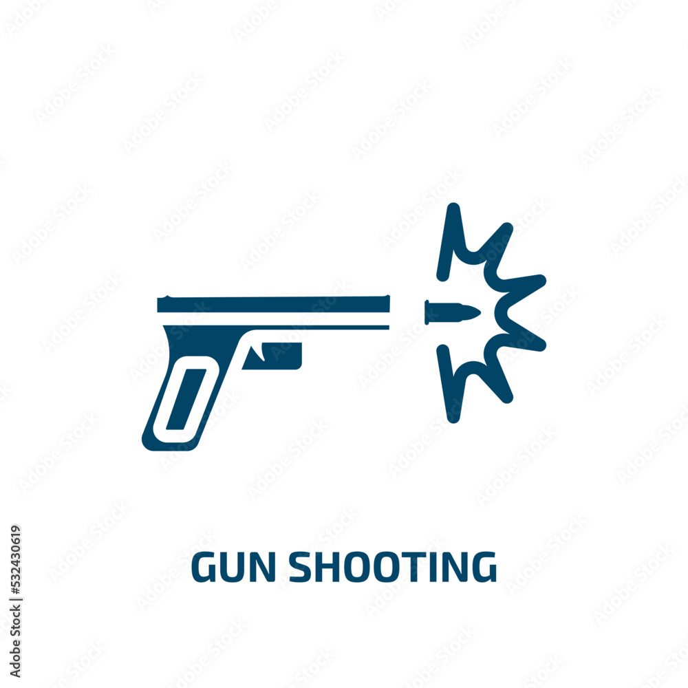 gun shooting icon from army and war collection. Filled gun shooting, gun, shooting glyph icons isolated on white background. Black vector gun shooting sign, symbol for web design and mobile apps gun shooting icon from army and war collection. Filled gun shooting, gun, shooting glyph icons isolated on white background. Black vector gun shooting sign, symbol for web design and mobile apps