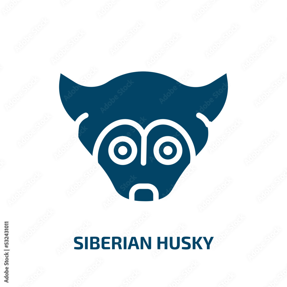 siberian husky icon from animals collection. Filled siberian husky, husky, pet glyph icons isolated on white background. Black vector siberian husky sign, symbol for web design and mobile apps siberian husky icon from animals collection. Filled siberian husky, husky, pet glyph icons isolated on white background. Black vector siberian husky sign, symbol for web design and mobile apps