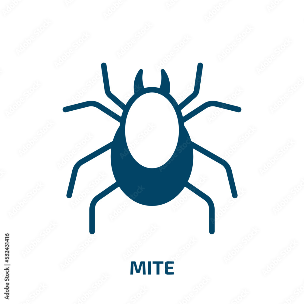 mite icon from animals collection. Filled mite, insect, bug glyph icons isolated on white background. Black vector mite sign, symbol for web design and mobile apps mite icon from animals collection. Filled mite, insect, bug glyph icons isolated on white background. Black vector mite sign, symbol for web design and mobile apps