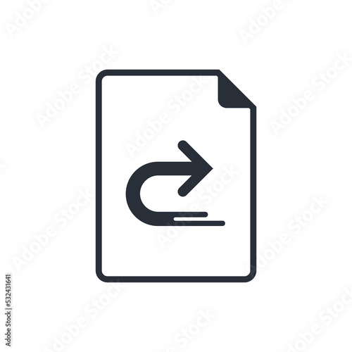 Submit a document. Vector linear icon isolated on white background.