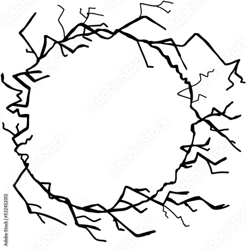lightning border and frame lightinig in circle in vector