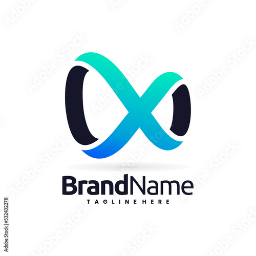 infinity with letter X logo design