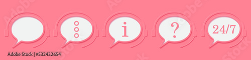 Customer Support Service. Chat vector icons. Call center symbols. Headset symbols. Hotline concept. Vector illustration
