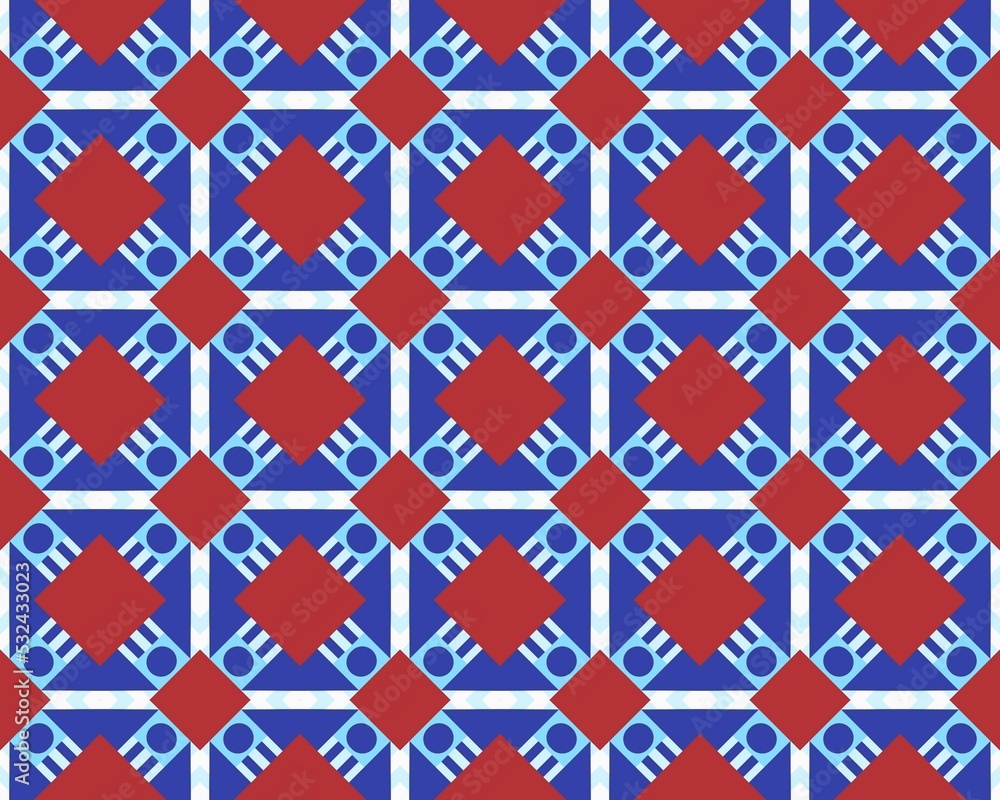 Geometric seamless abstract fabric Design with multicolor Pattern native tribal symmetrical Perfect Geometric seamless abstract fabric Design with multicolor Pattern native tribal symmetrical Perfect