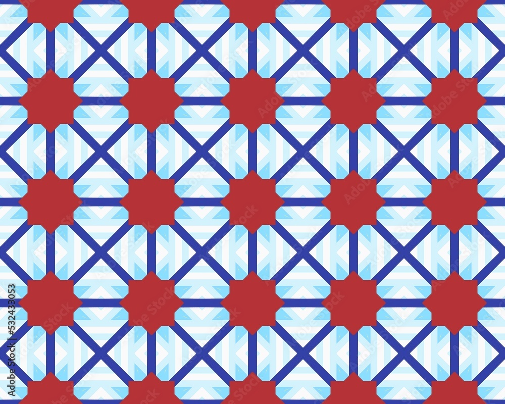 Geometric seamless abstract fabric Design with multicolor Pattern native tribal symmetrical Perfect Geometric seamless abstract fabric Design with multicolor Pattern native tribal symmetrical Perfect