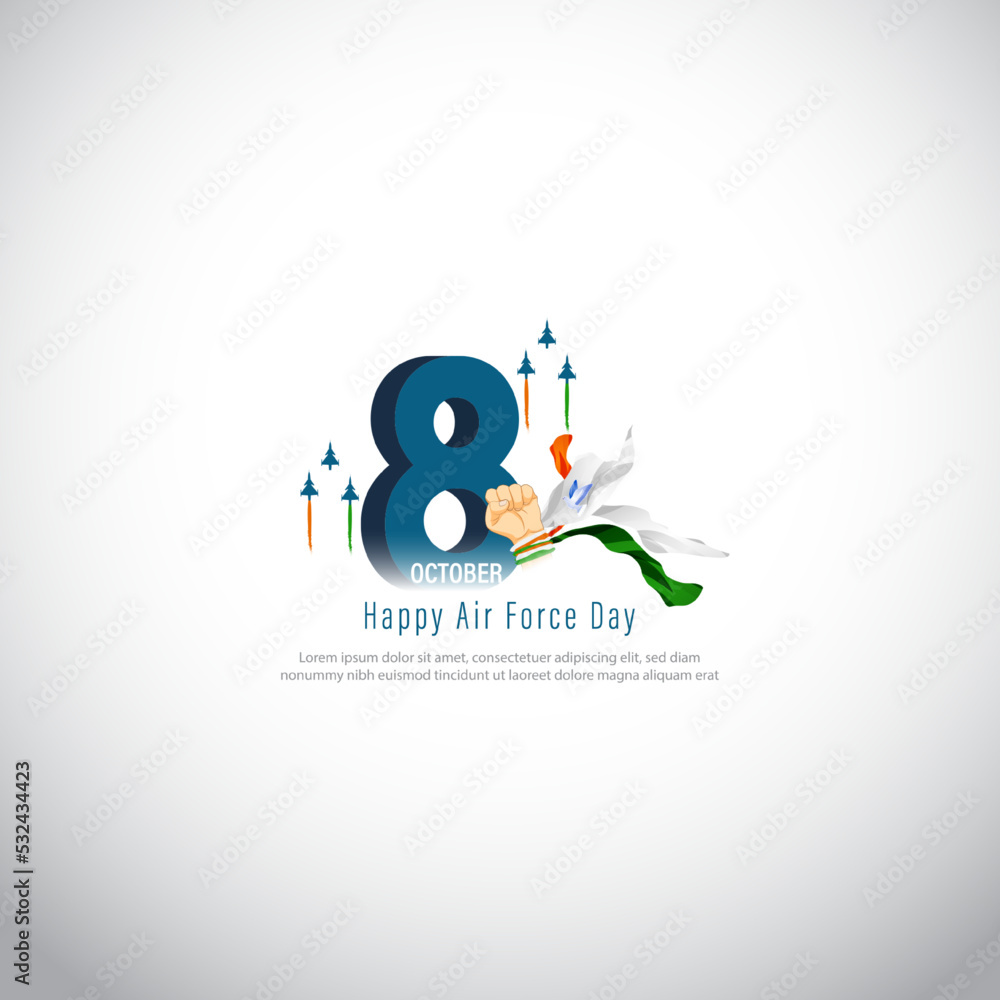 Vector illustration of Indian Air Force Day banner Vector illustration of Indian Air Force Day banner