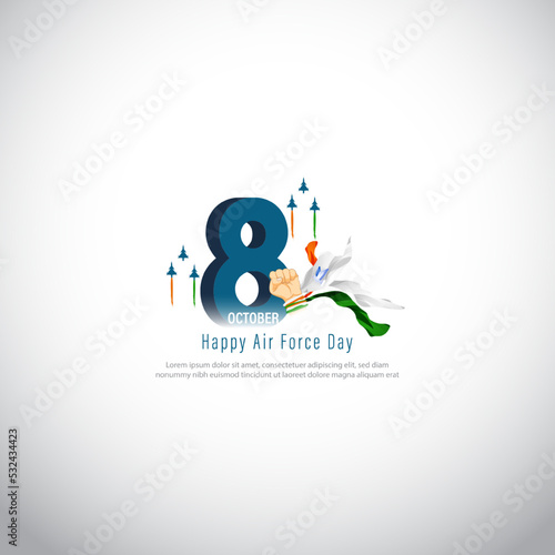 Vector illustration of Indian Air Force Day banner