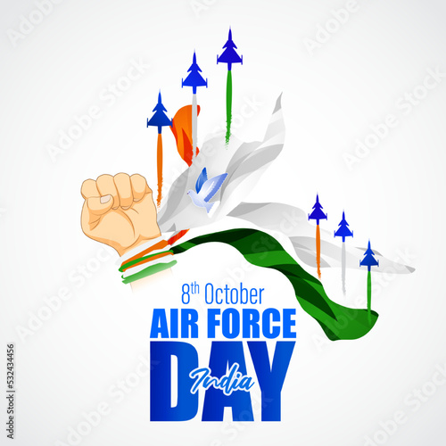 Vector illustration of Indian Air Force Day banner