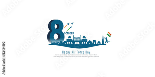 Vector illustration of Indian Air Force Day banner