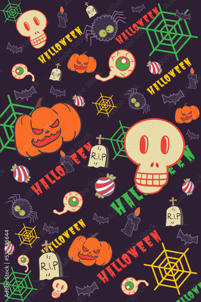 Naklejka premium Halloween pattern