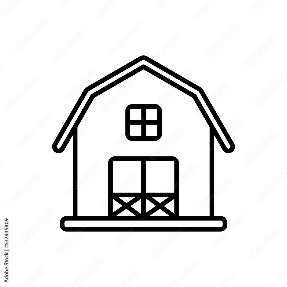 Barn line icon isolated on white background Barn line icon isolated on white background